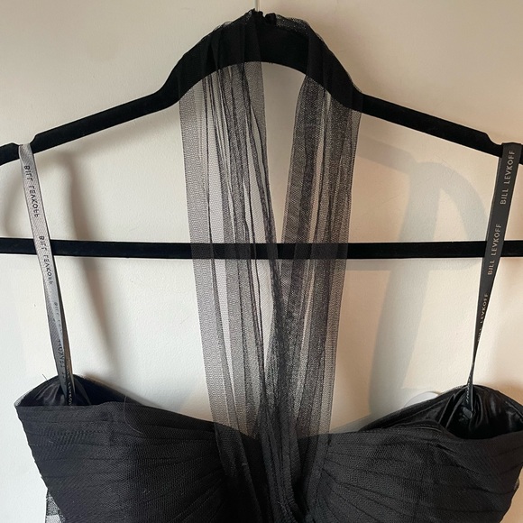 Bill Levkoff NWT Mesh Tool Halter Black Ball Gown Women’s 12 - Picture 3 of 7